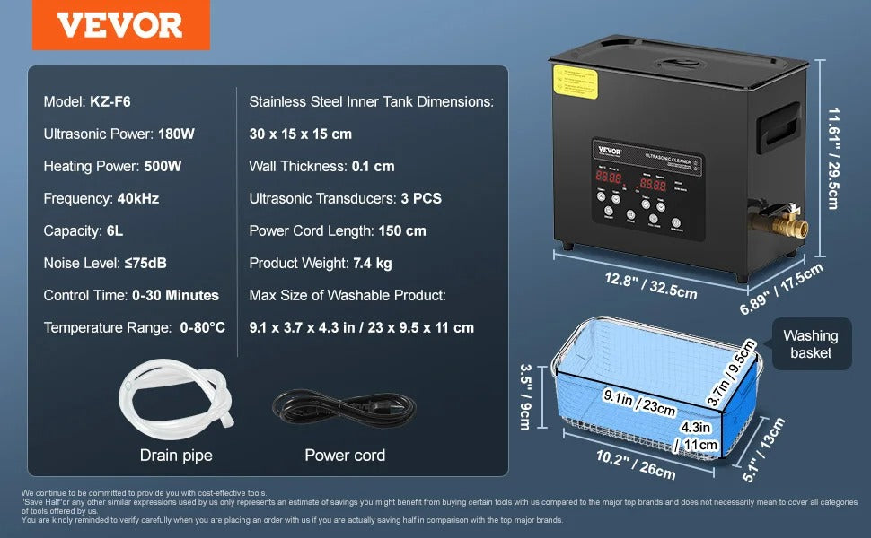 Ultrasonic Cleaner – 2L/3L/6L/10L/15L Portable Cleaning Machine