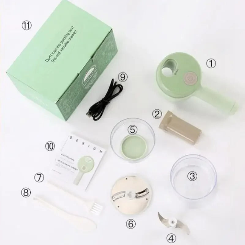 4-in-1 Electric Vegetable Chopper – Mini Food Cutter for Garlic, Onion & More