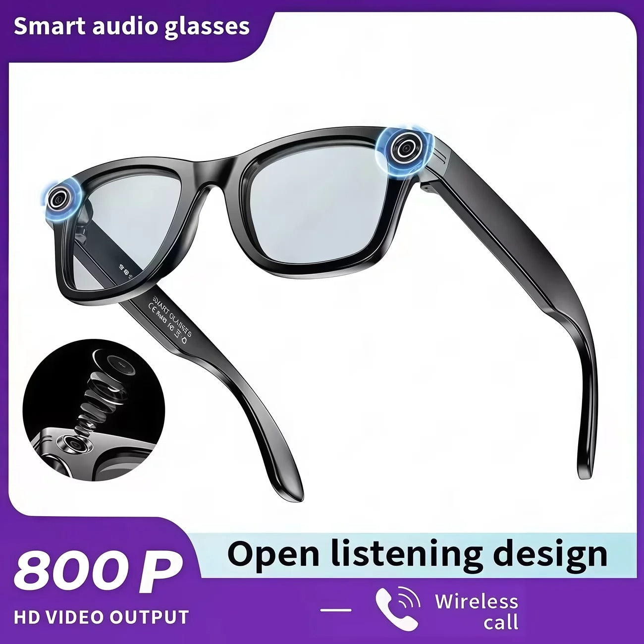 AI Smart Camera Glasses – 8MP Camera, HD Video & 4K Photo Capture