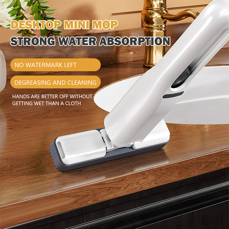 Mini Self-Squeezing Sponge Mop – Foldable Portable Cleaning Tool