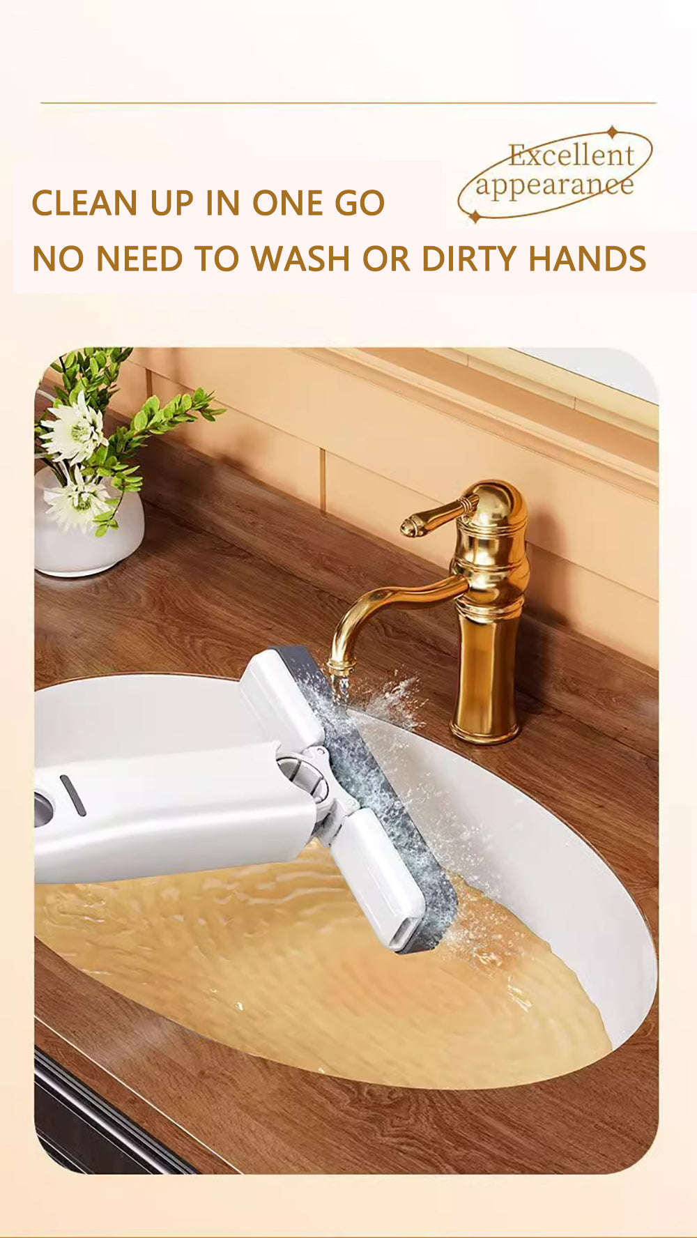 Mini Self-Squeezing Sponge Mop – Foldable Portable Cleaning Tool