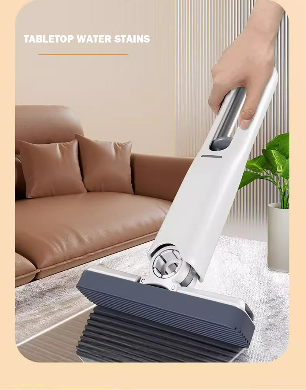 Mini Self-Squeezing Sponge Mop – Foldable Portable Cleaning Tool