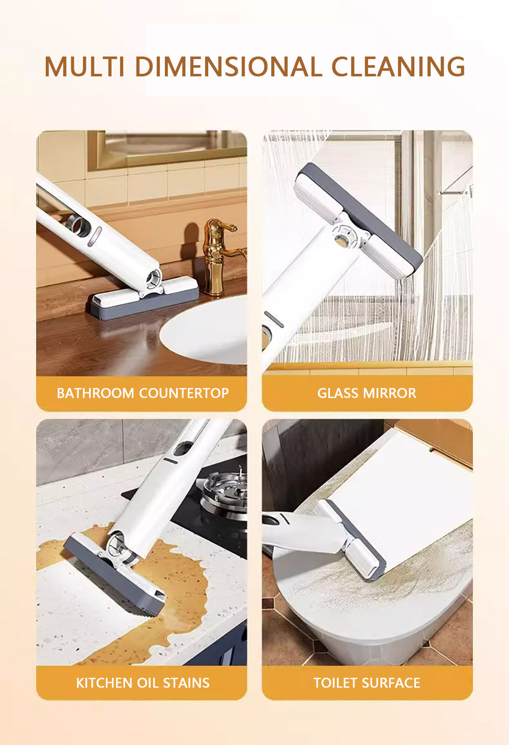 Mini Self-Squeezing Sponge Mop – Foldable Portable Cleaning Tool