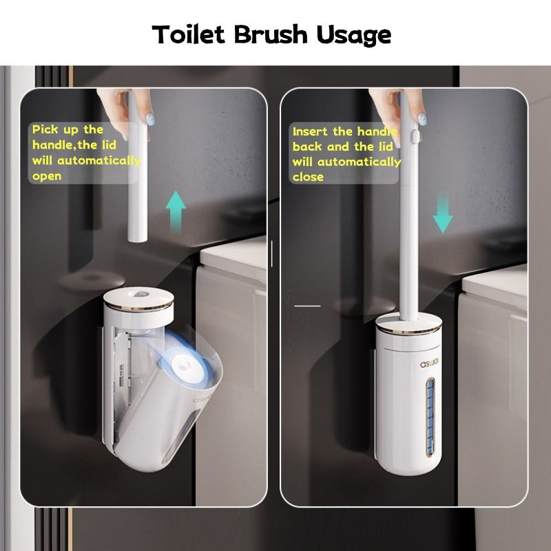 Wall Hanging Disposable Toilet Brush, Sanitary Bathroom Toilet Cleaner Brush