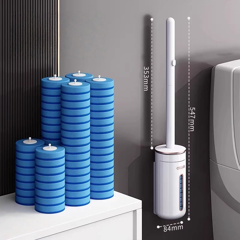 Wall Hanging Disposable Toilet Brush, Sanitary Bathroom Toilet Cleaner Brush