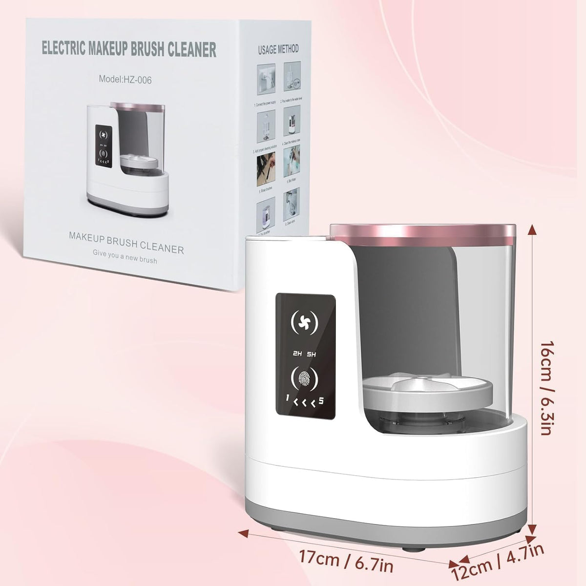 Electric Makeup Brush Cleaner – Automatic Rotating Brush Washing & Dryer