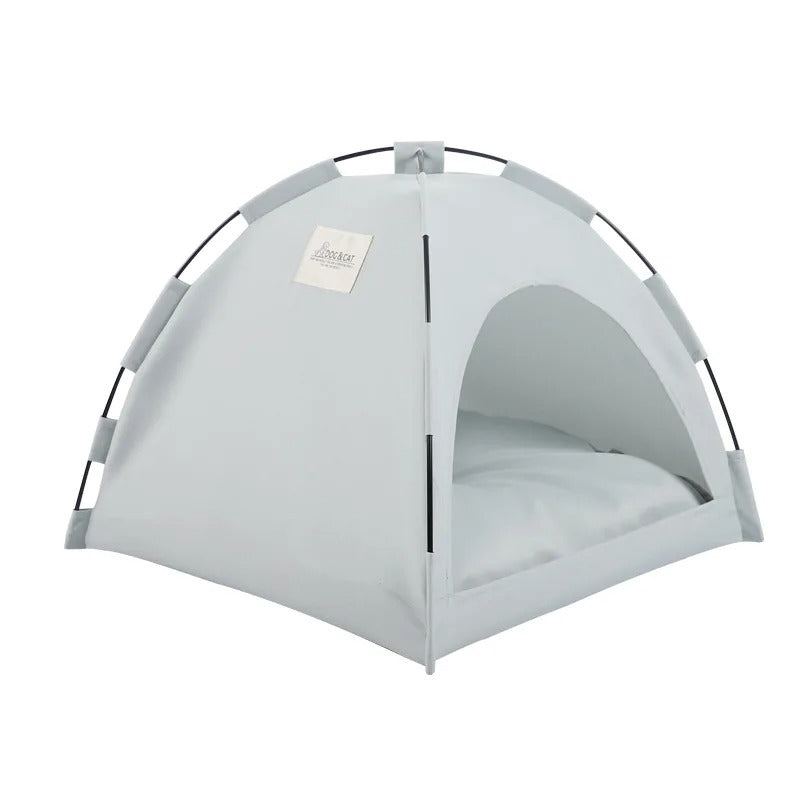Pet Tent Bed – Semi-Enclosed Cat & Dog Cave with Removable Cushion