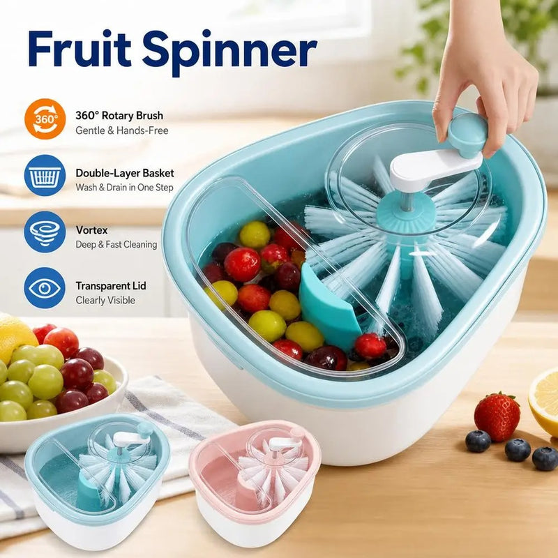 Fruit & Vegetable Washer Spinner – Manual Salad Spinner & Colander