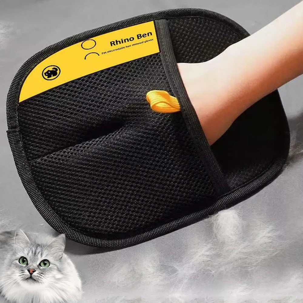 Pet Grooming Gloves – Dog & Cat Hair Remover Brush for Furniture & Clothes