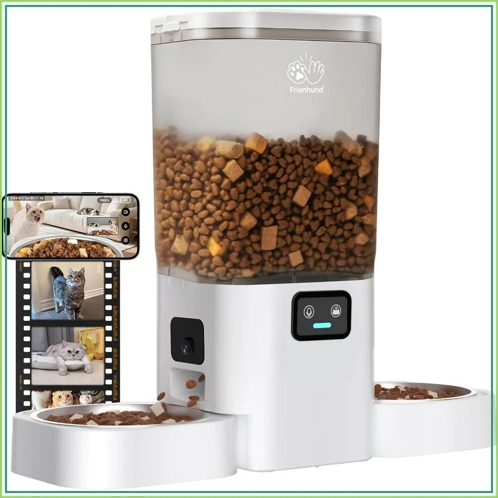 Smart Automatic Pet Feeder with Dual 1080P Cameras – 7L, 5G WiFi
