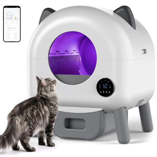 72L Automatic Self-Cleaning Cat Litter Box – App-Controlled, Odor Control