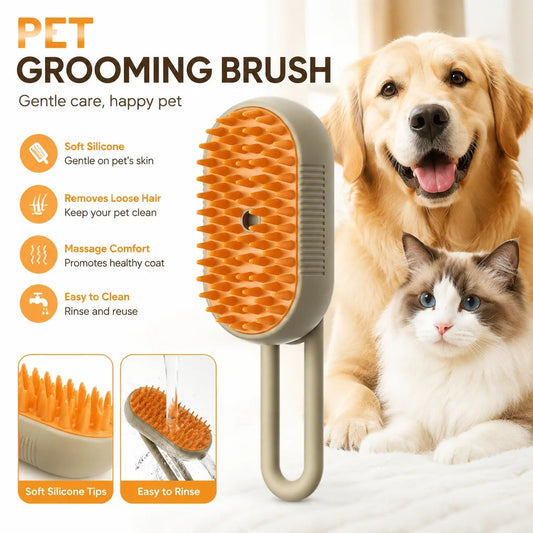 3-in-1 Electric Pet Grooming Brush – Dog & Cat Hair Remover with Massage