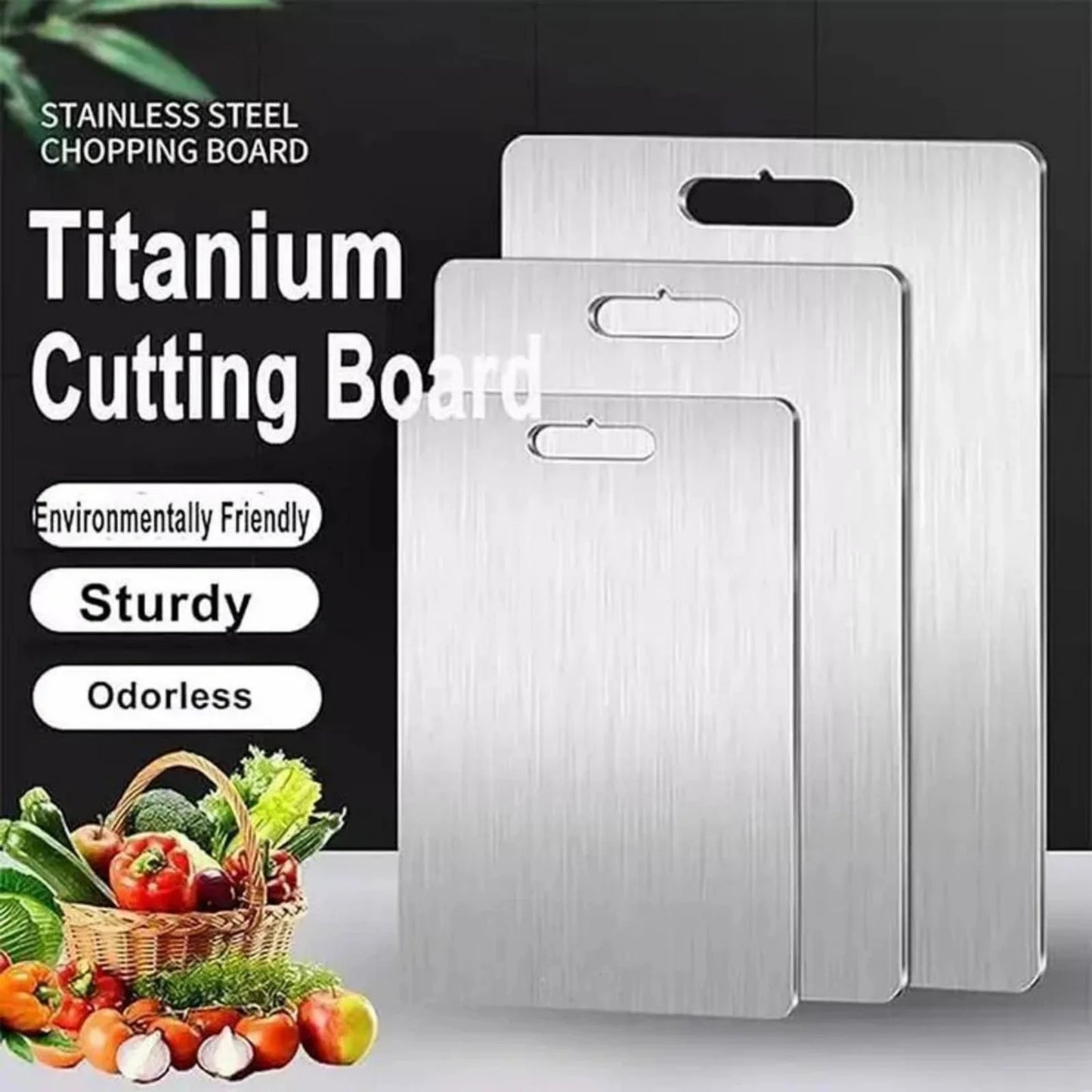 Titanium Coated Double-Sided Cutting Board – Kitchen & Camping Chopping Board