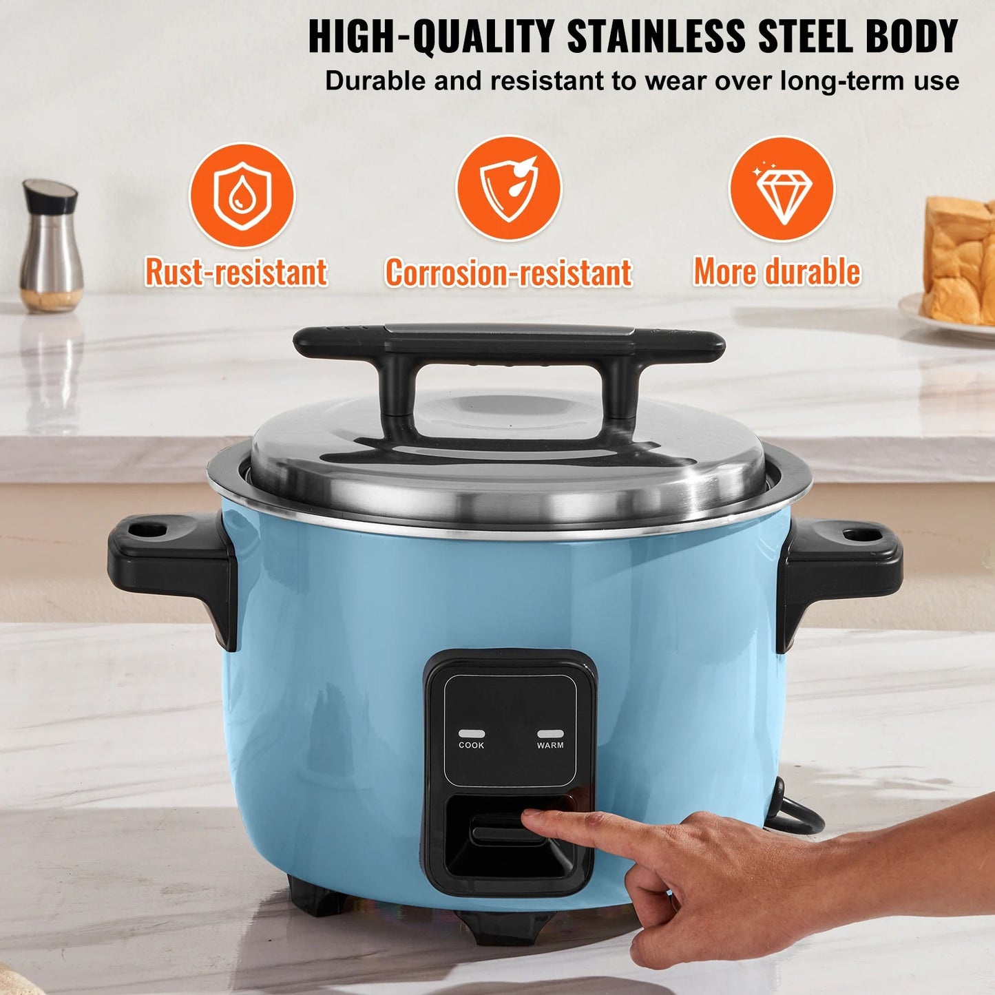 SucceBuy Commercial Rice Cooker – 8L/10L/13L, Nonstick Pot & 24H Keep Warm