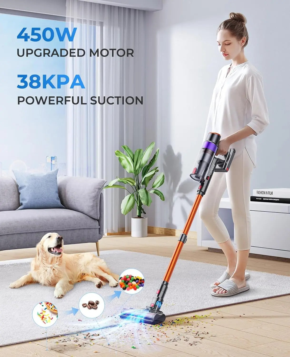 Laresar Elite 8 Cordless Vacuum Cleaner – 450W, 55-Min Runtime