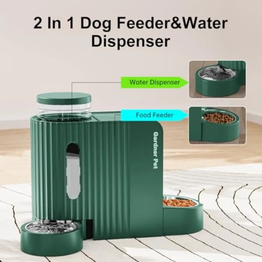 2-in-1 Automatic Gravity Pet Feeder & Water Dispenser – 0.8 Gallon