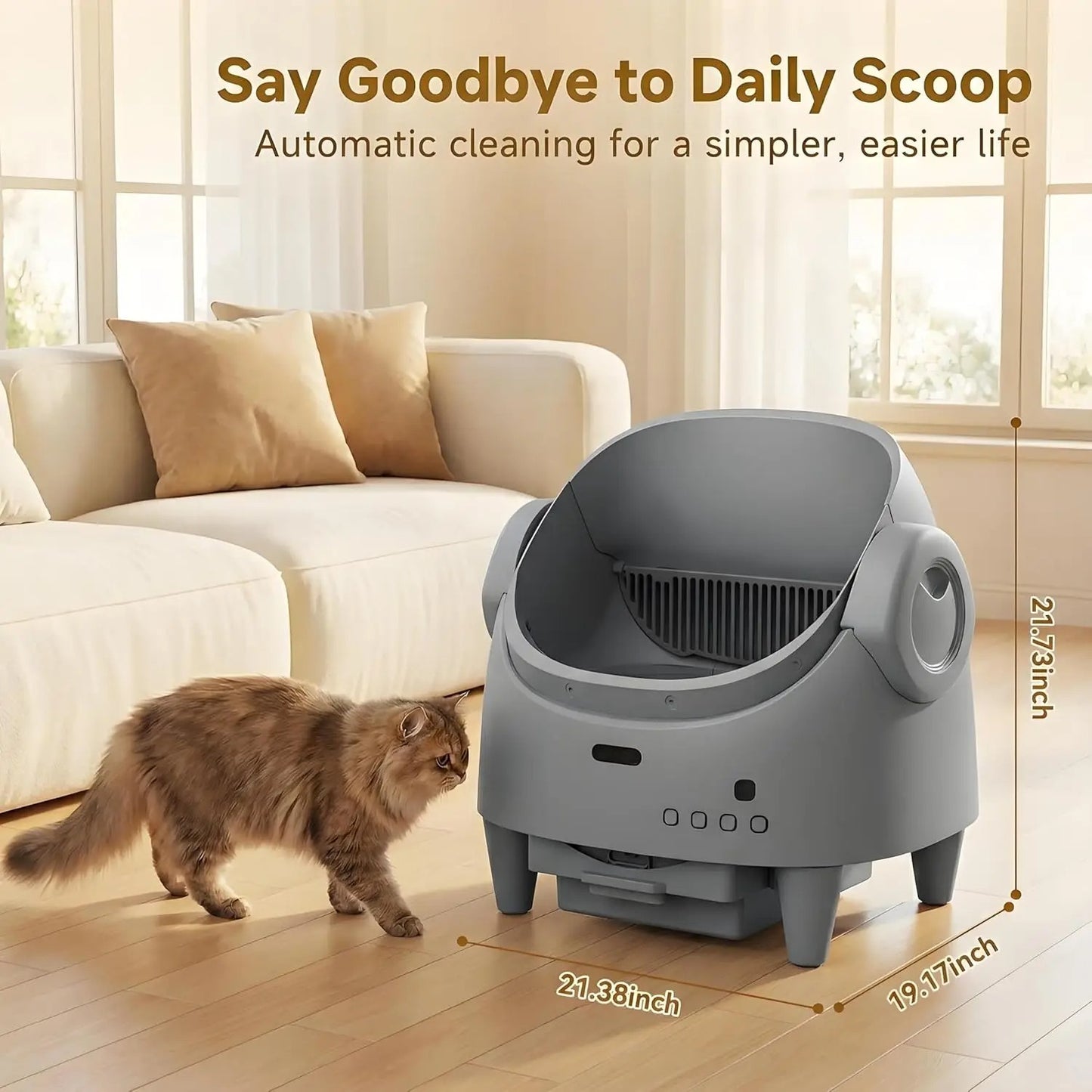 Smart Self-Cleaning Cat Litter Box – App-Controlled Automatic Toilet