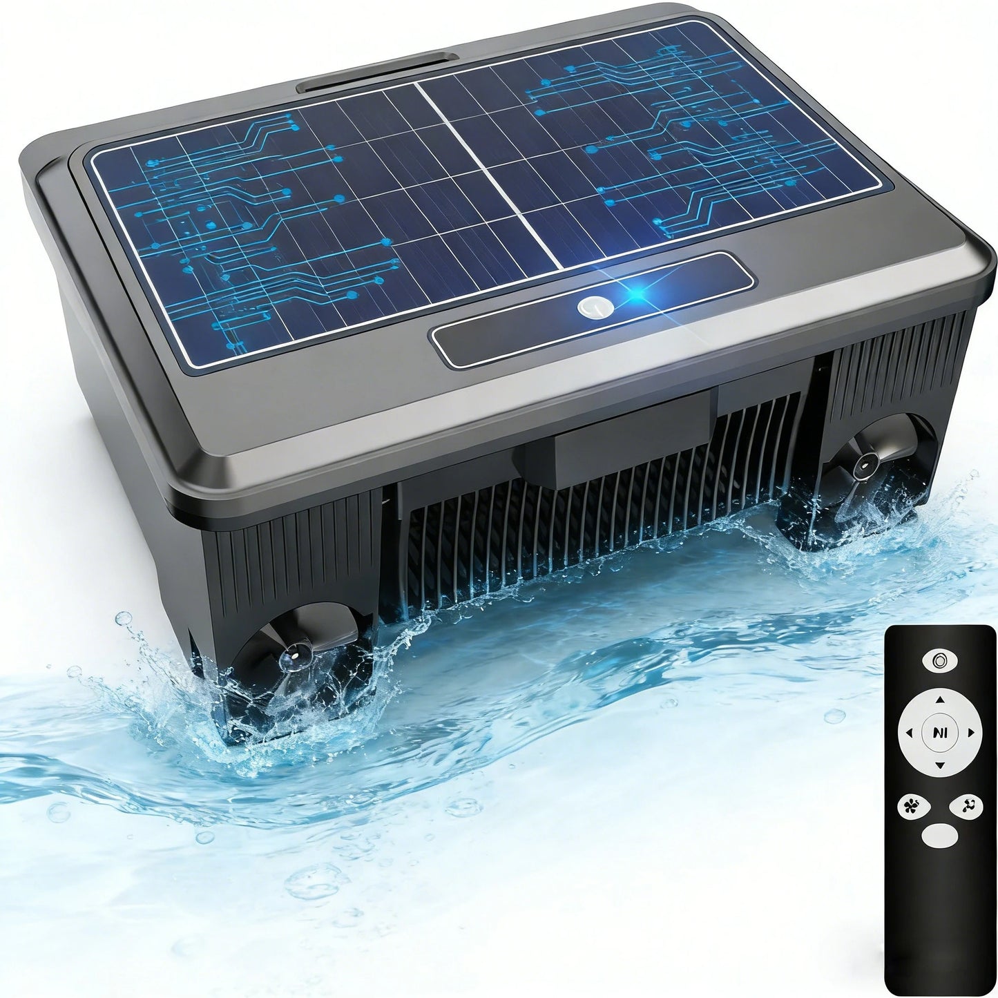 Solar Robotic Pool Cleaner with Remote Control – Automatic Pool Skimmer