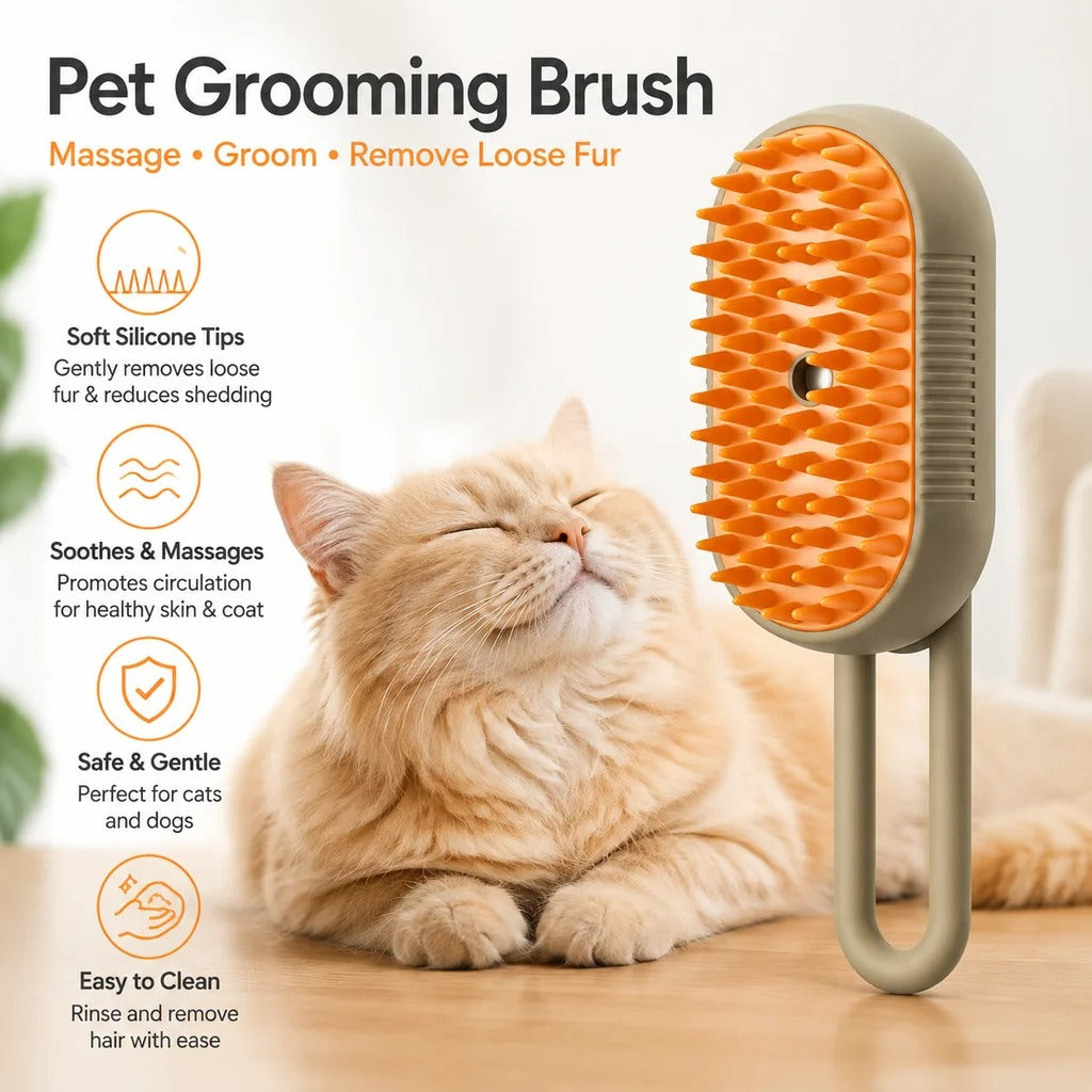 3-in-1 Electric Pet Grooming Brush – Dog & Cat Hair Remover with Massage