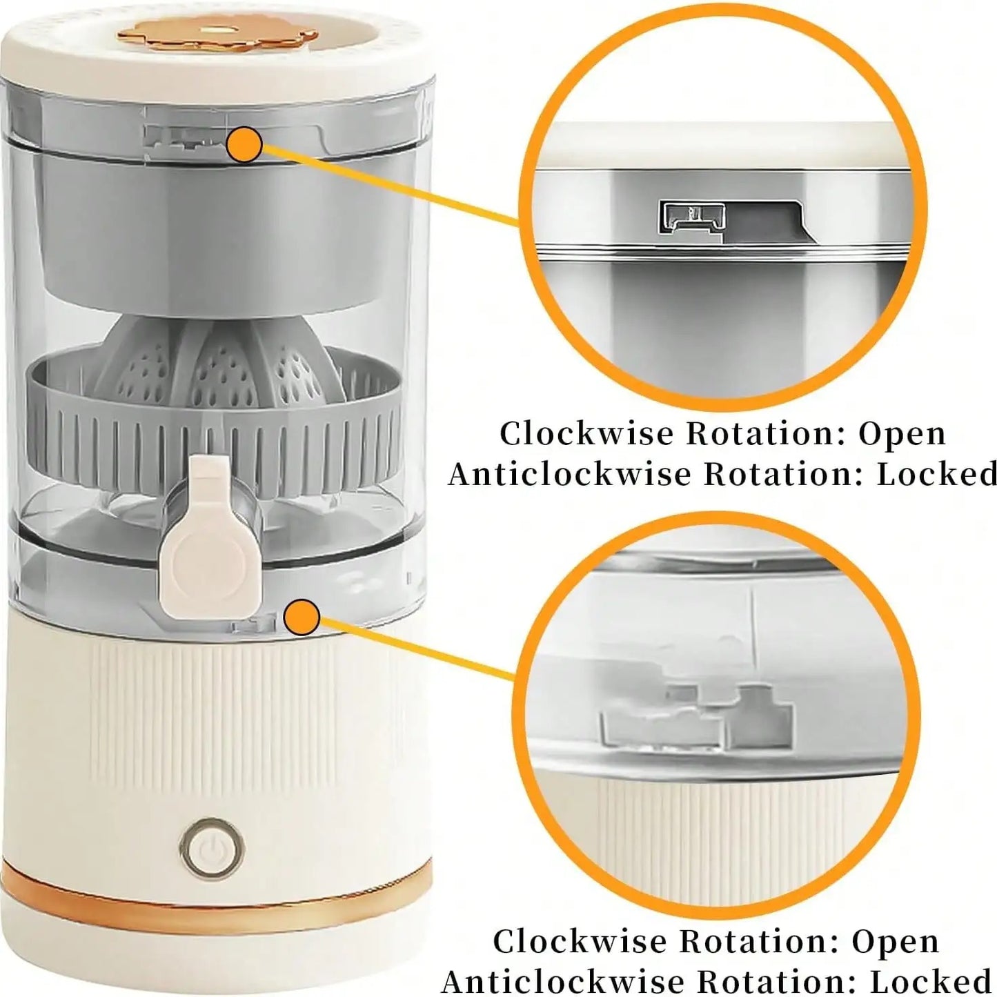 USB Rechargeable Citrus Juicer – Fast Orange & Lemon Juice Extractor
