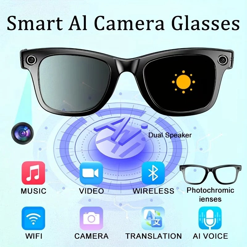AI Smart Camera Glasses – 8MP Camera, HD Video & 4K Photo Capture