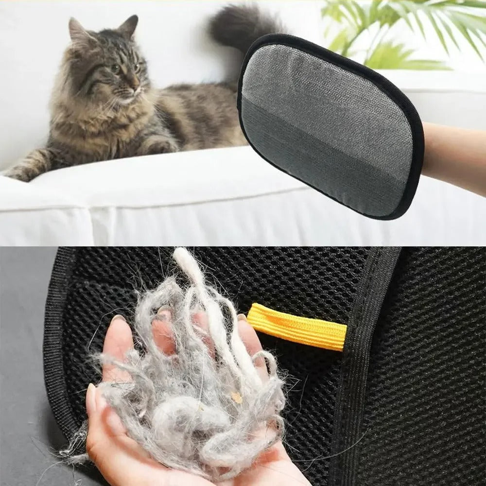 Pet Grooming Gloves – Dog & Cat Hair Remover Brush for Furniture & Clothes