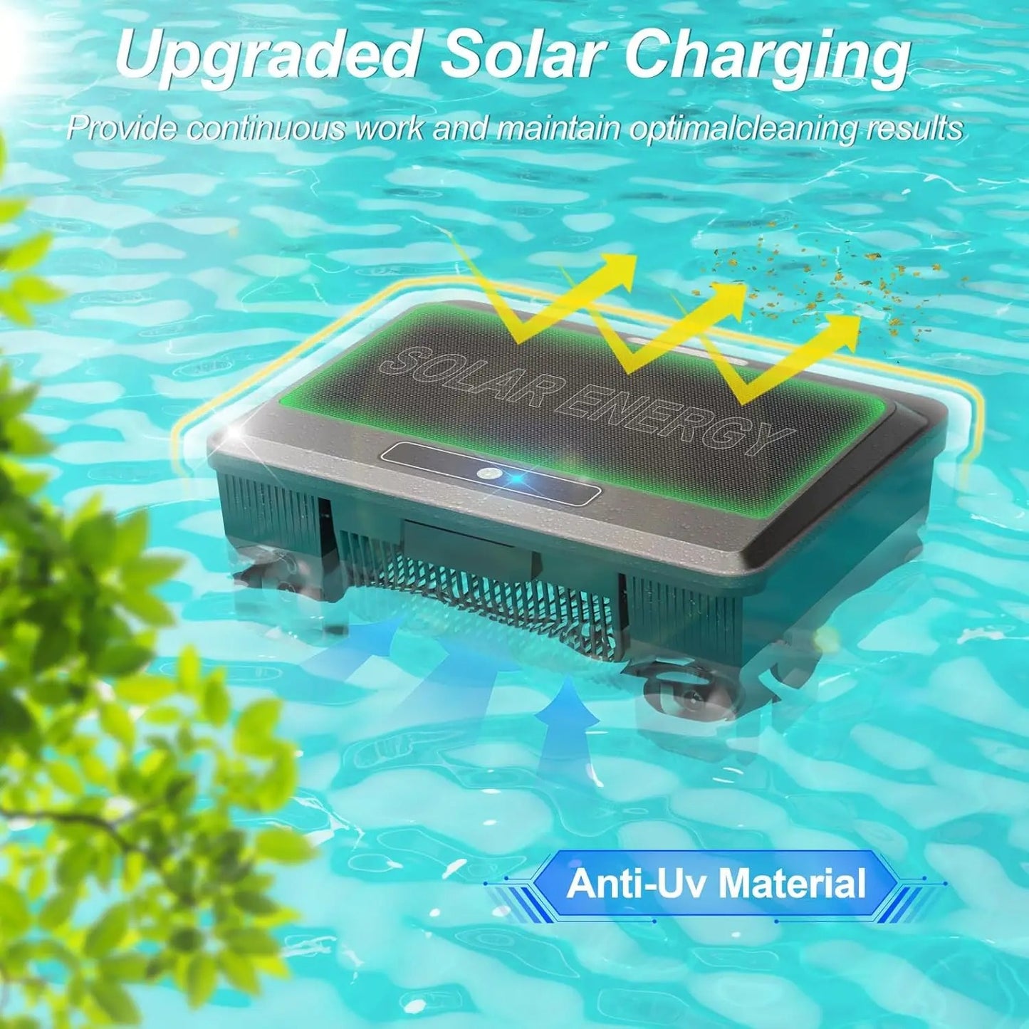 Solar Robotic Pool Cleaner with Remote Control – Automatic Pool Skimmer