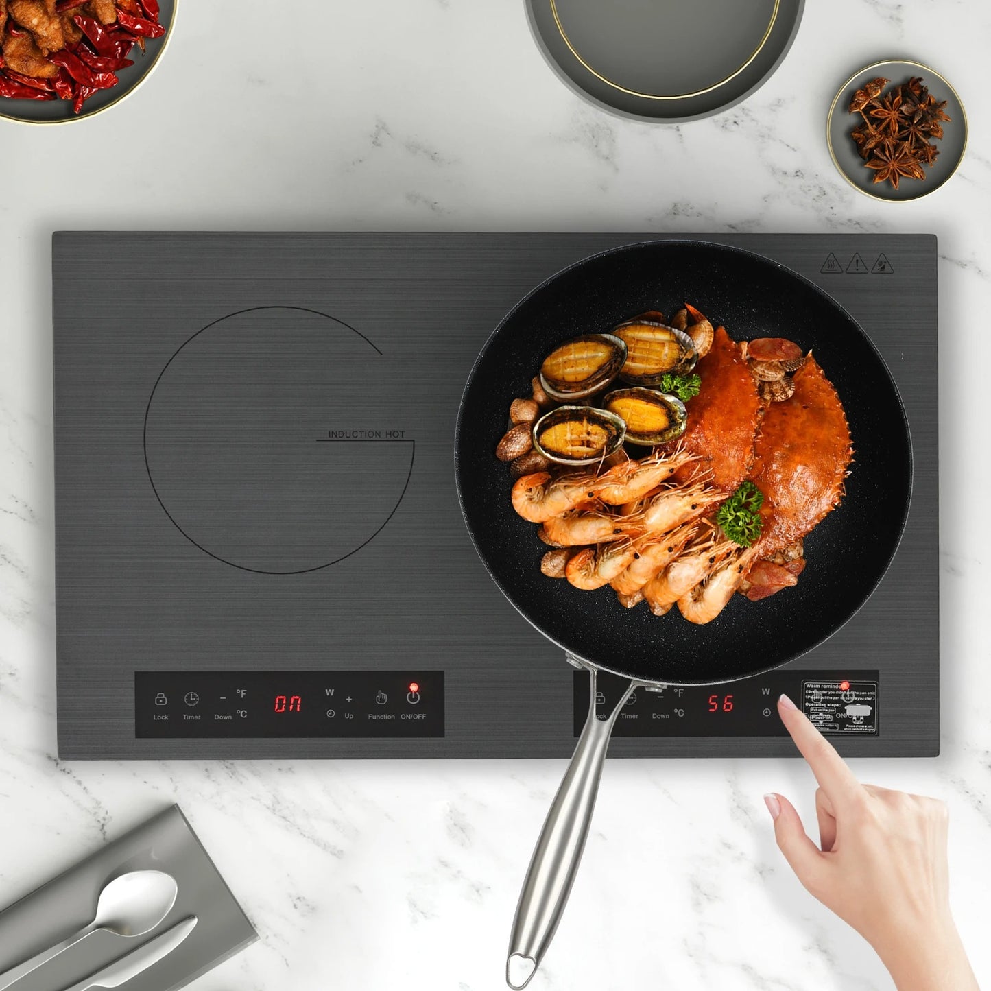 4000W Dual Induction Cooktop – 2-Burner Portable Electric Stove with Touch Control
