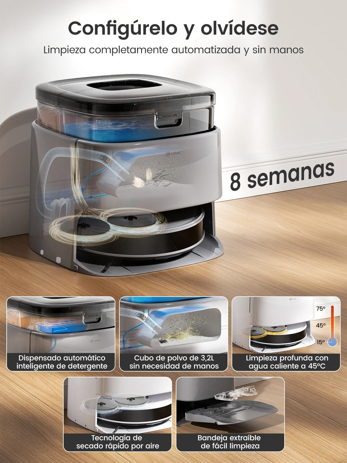 Lefant M3 Max Robot Vacuum & Mop – 20,000Pa Suction, Auto Mop Washing