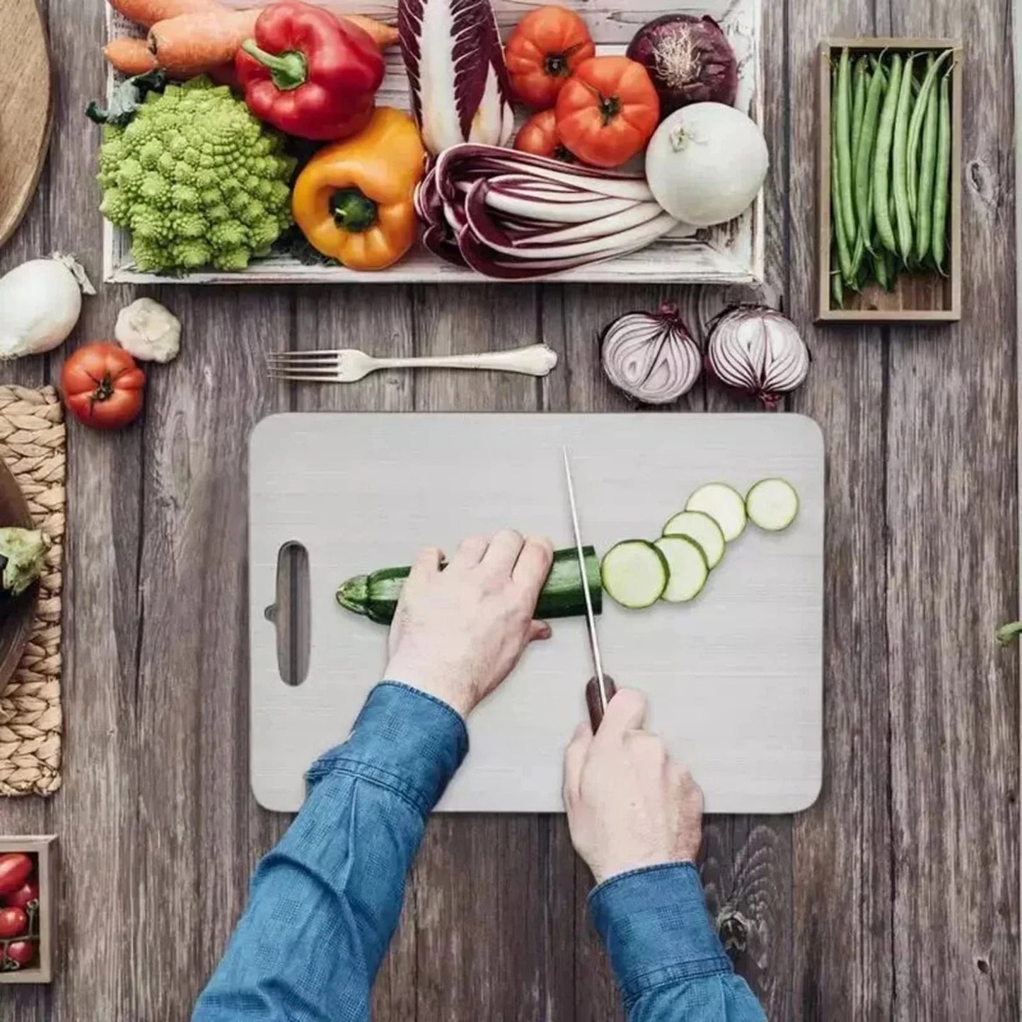 Titanium Coated Double-Sided Cutting Board – Kitchen & Camping Chopping Board