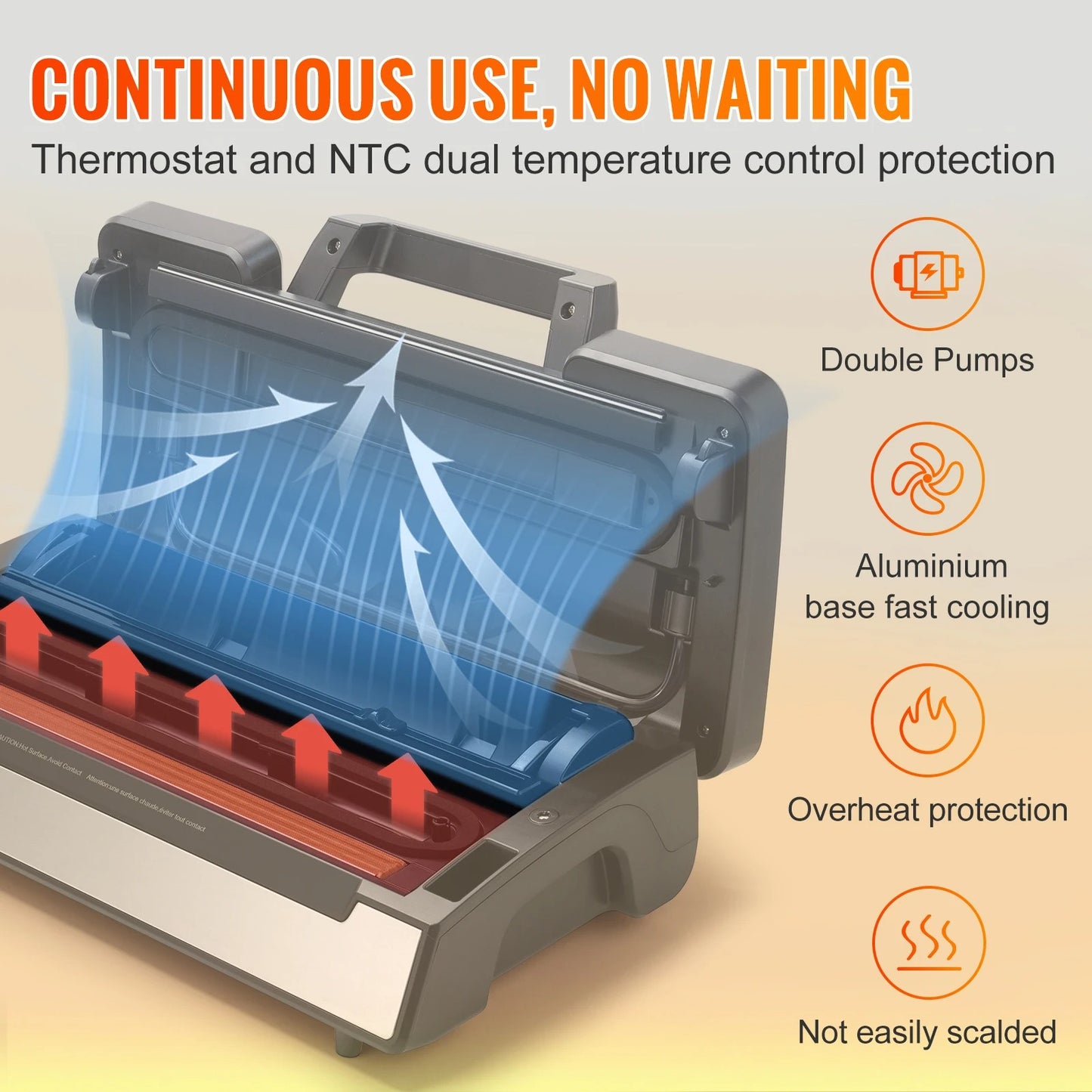 Vacuum Sealer Machine, 130W Food Sealer with 10 Bags