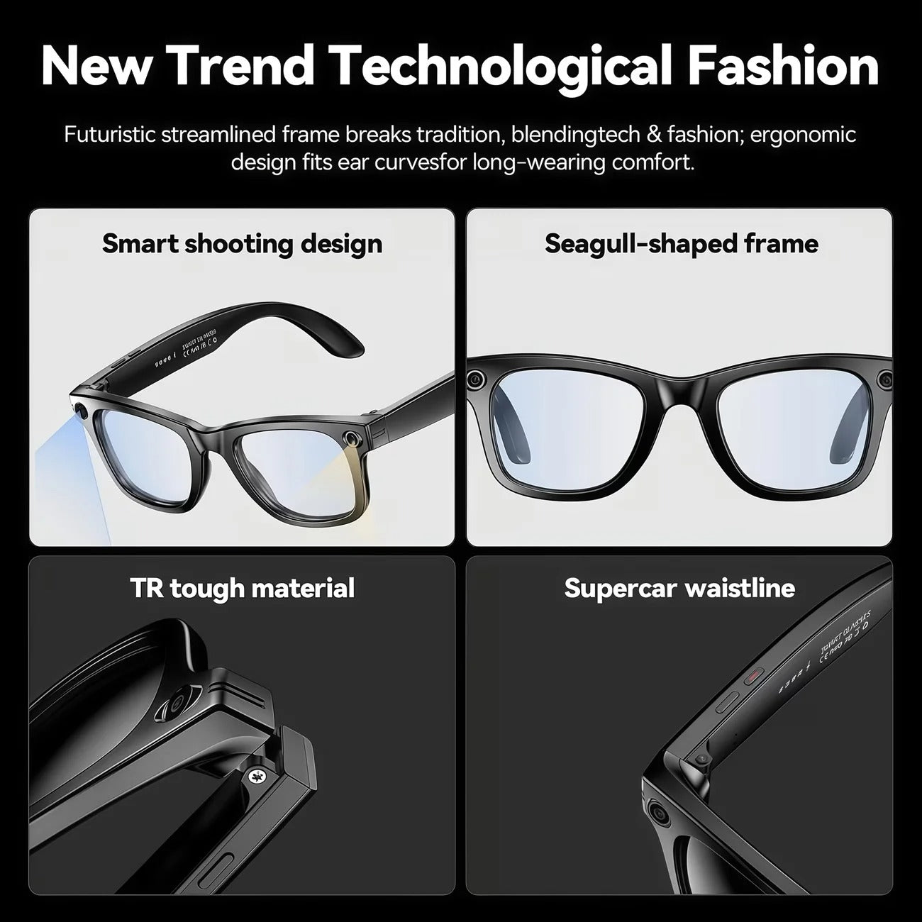 AI Smart Camera Glasses – 8MP Camera, HD Video & 4K Photo Capture