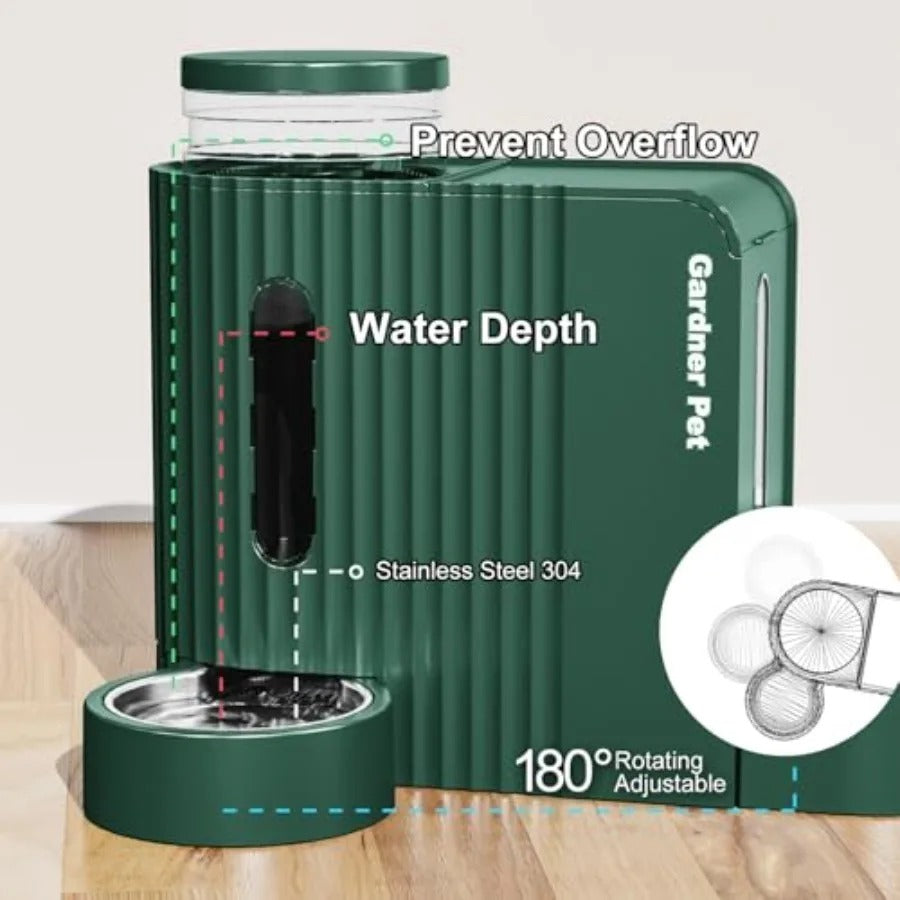 2-in-1 Automatic Gravity Pet Feeder & Water Dispenser – 0.8 Gallon