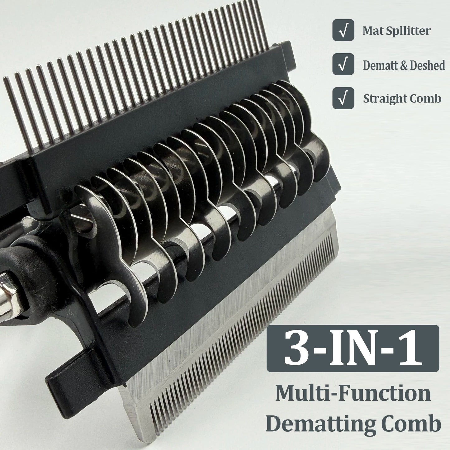 3-in-1 Pet Grooming Brush – Double-Sided Deshedding & Fur Knot Comb