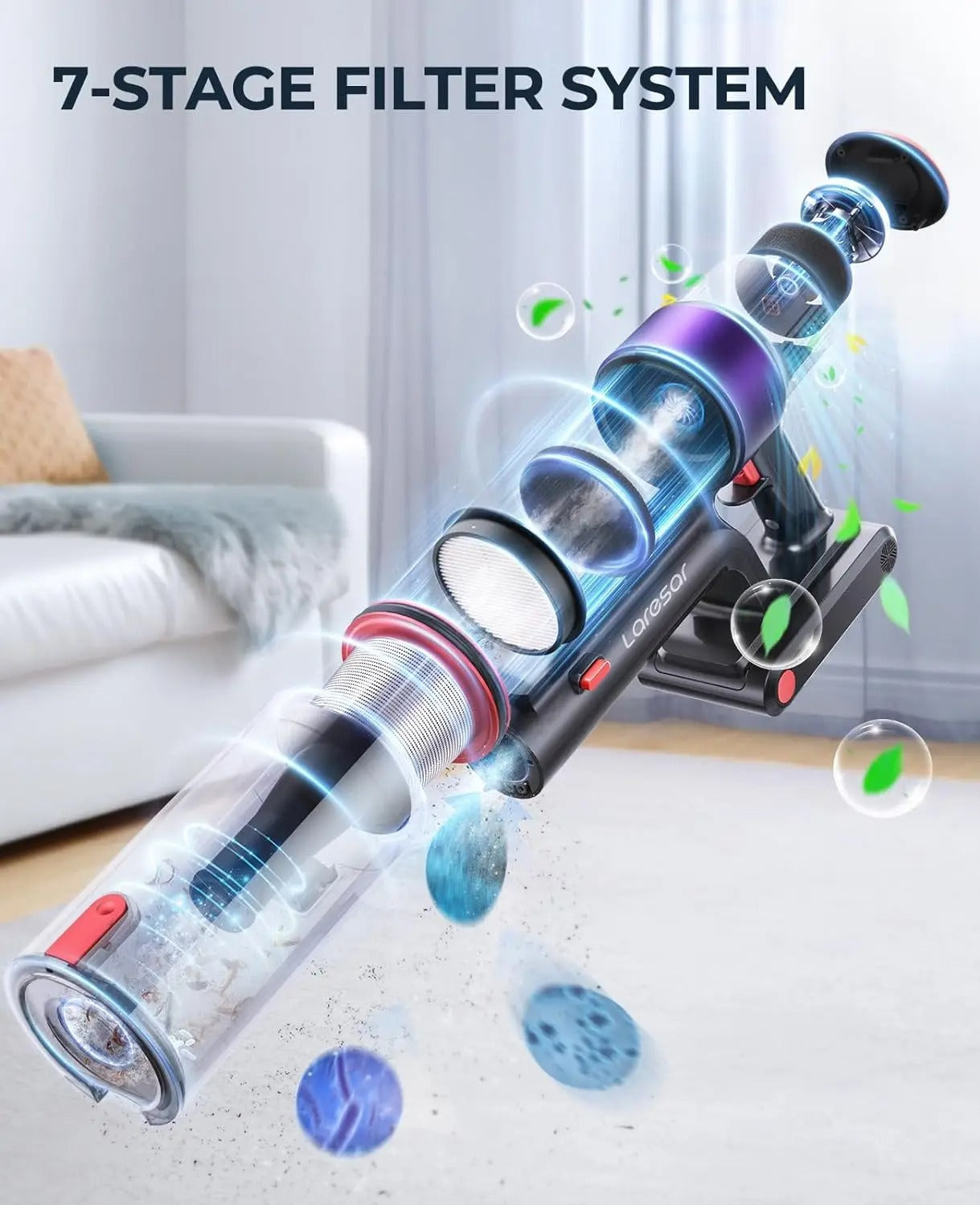 Laresar Elite 8 Cordless Vacuum Cleaner – 450W, 55-Min Runtime