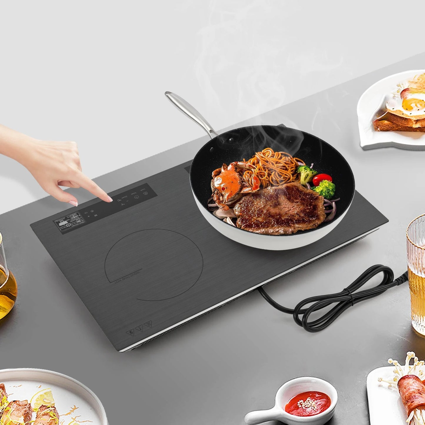 4000W Dual Induction Cooktop – 2-Burner Portable Electric Stove with Touch Control