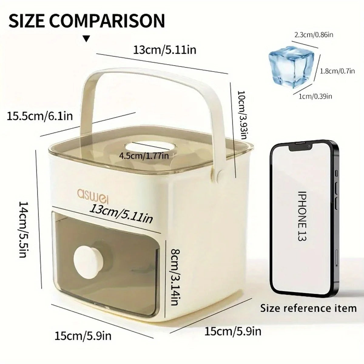 48-Cube Ice Maker with Easy-Press Lid - Double Layer