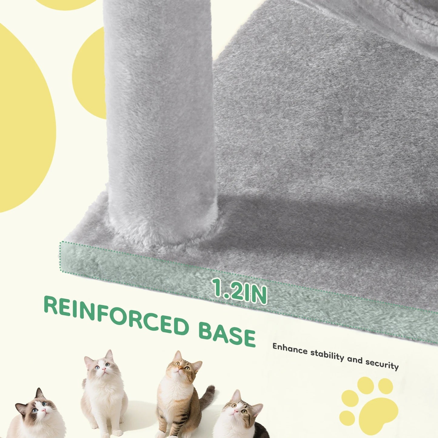 JHK 44-Inch Cat Tree – Multi-Level Cat Tower with Scratching Posts