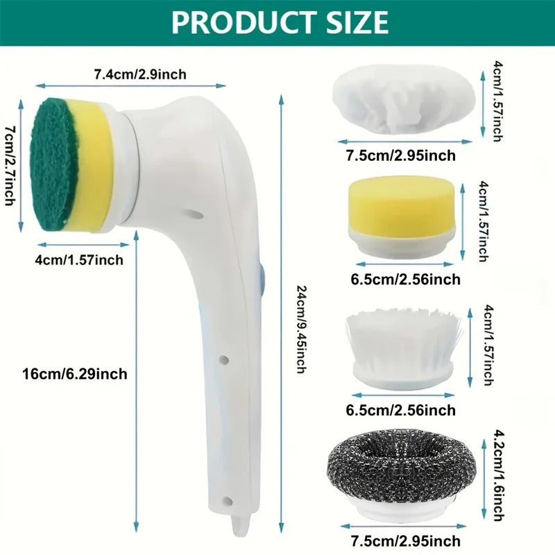 Electric Cleaning Brush – Cordless Scrubber with Brush Head for Kitchen & Bathroom