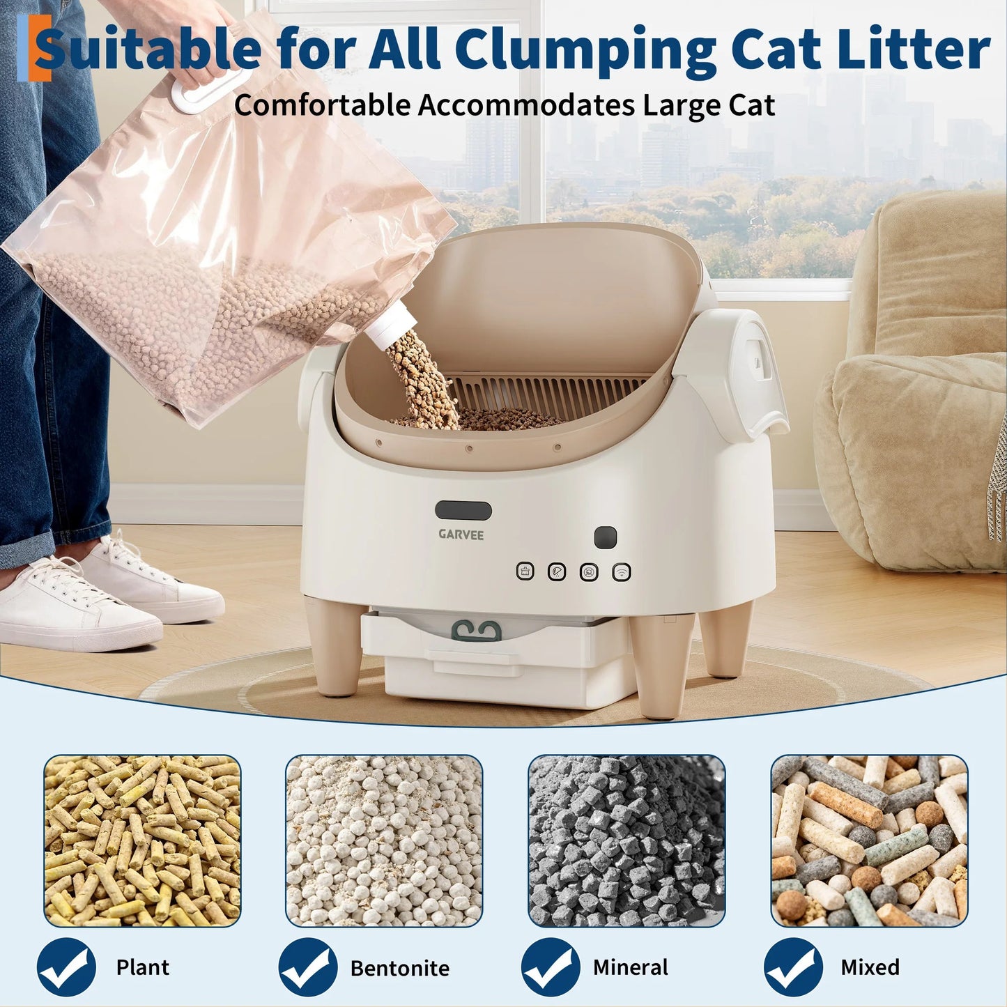 Smart Self-Cleaning Cat Litter Box – App-Controlled Automatic Toilet