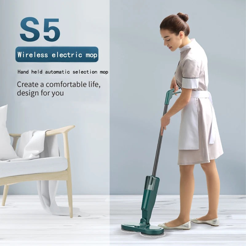 Wireless Electric Floor Mop – USB Rechargeable Spray Mop with Water Mist