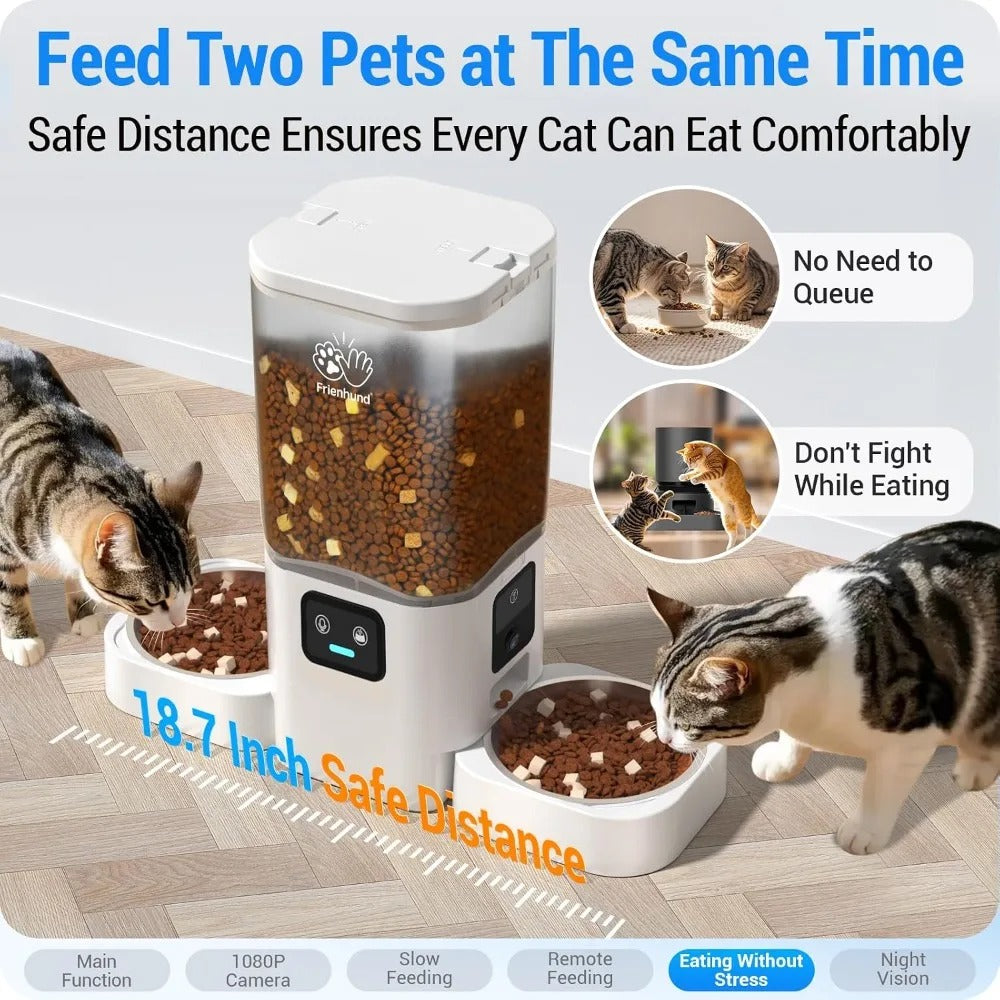 Smart Automatic Pet Feeder with Dual 1080P Cameras – 7L, 5G WiFi