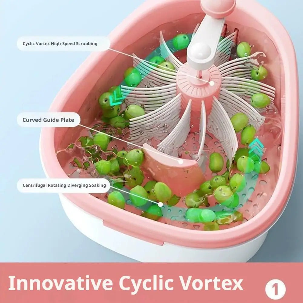 Fruit & Vegetable Washer Spinner – Manual Salad Spinner & Colander