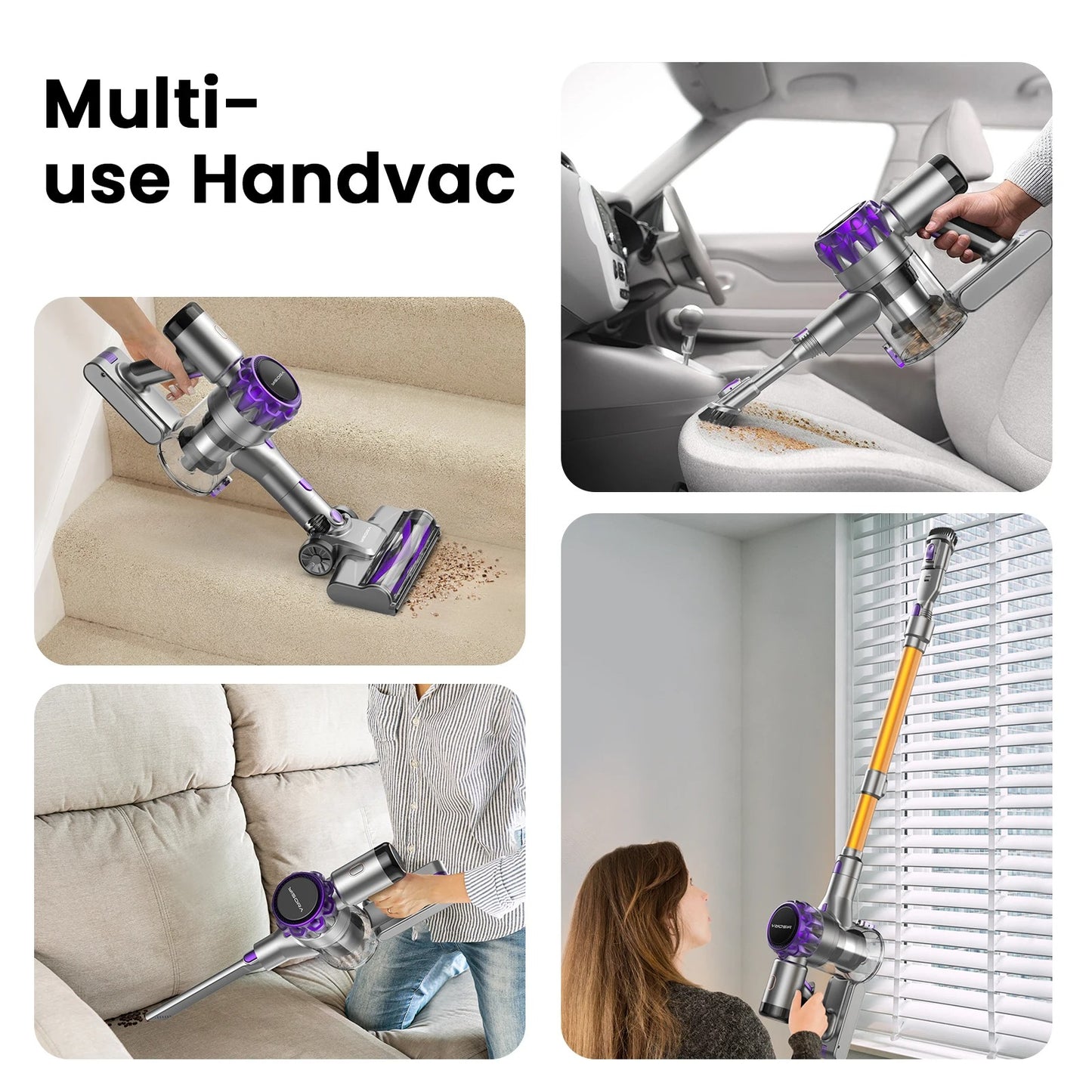 S3P Cordless Stick Vacuum – 40,000Pa Powerful Suction with LED Display