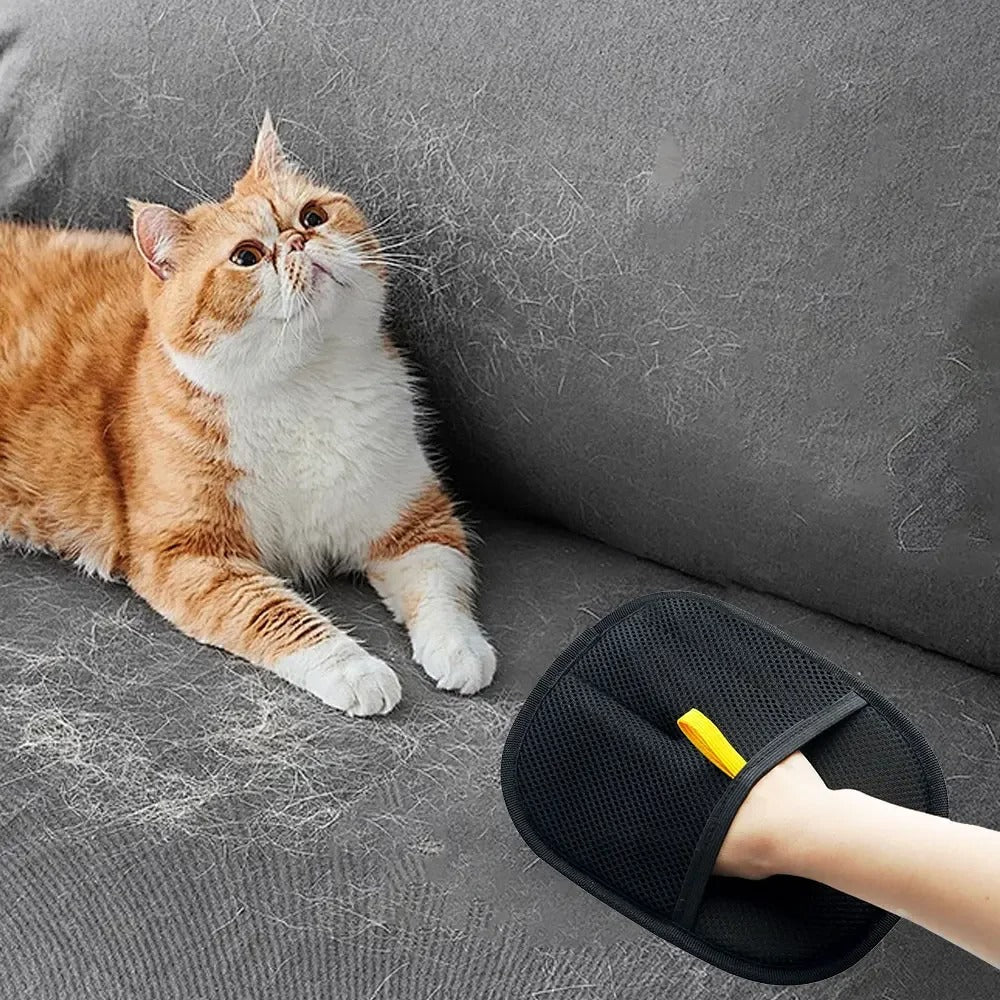 Pet Grooming Gloves – Dog & Cat Hair Remover Brush for Furniture & Clothes
