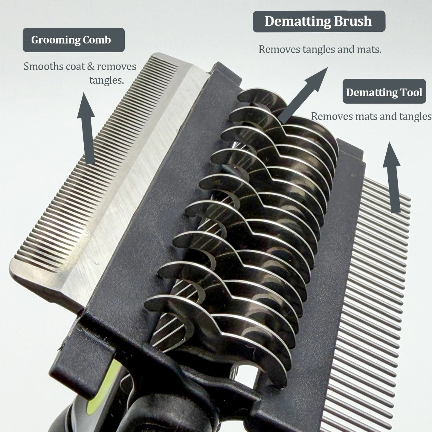 3-in-1 Pet Grooming Brush – Double-Sided Deshedding & Fur Knot Comb