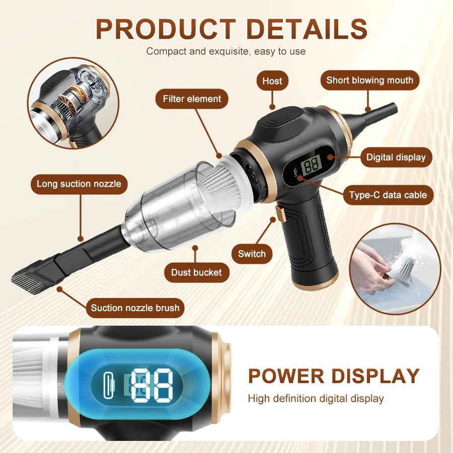 Cordless Handheld Vacuum Cleaner – Portable Car & Home Dust Vacuum
