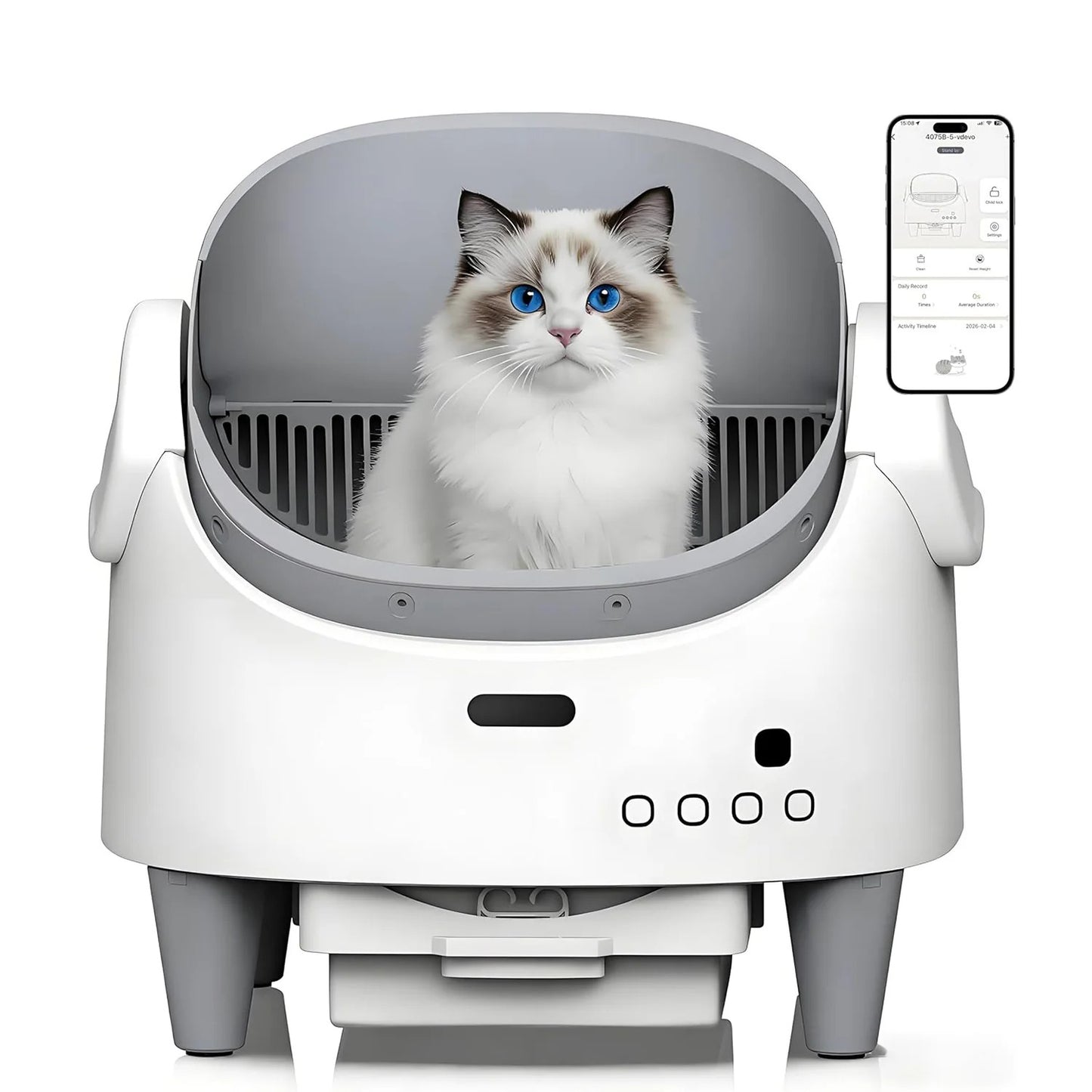 Smart Self-Cleaning Cat Litter Box – App-Controlled Automatic Toilet