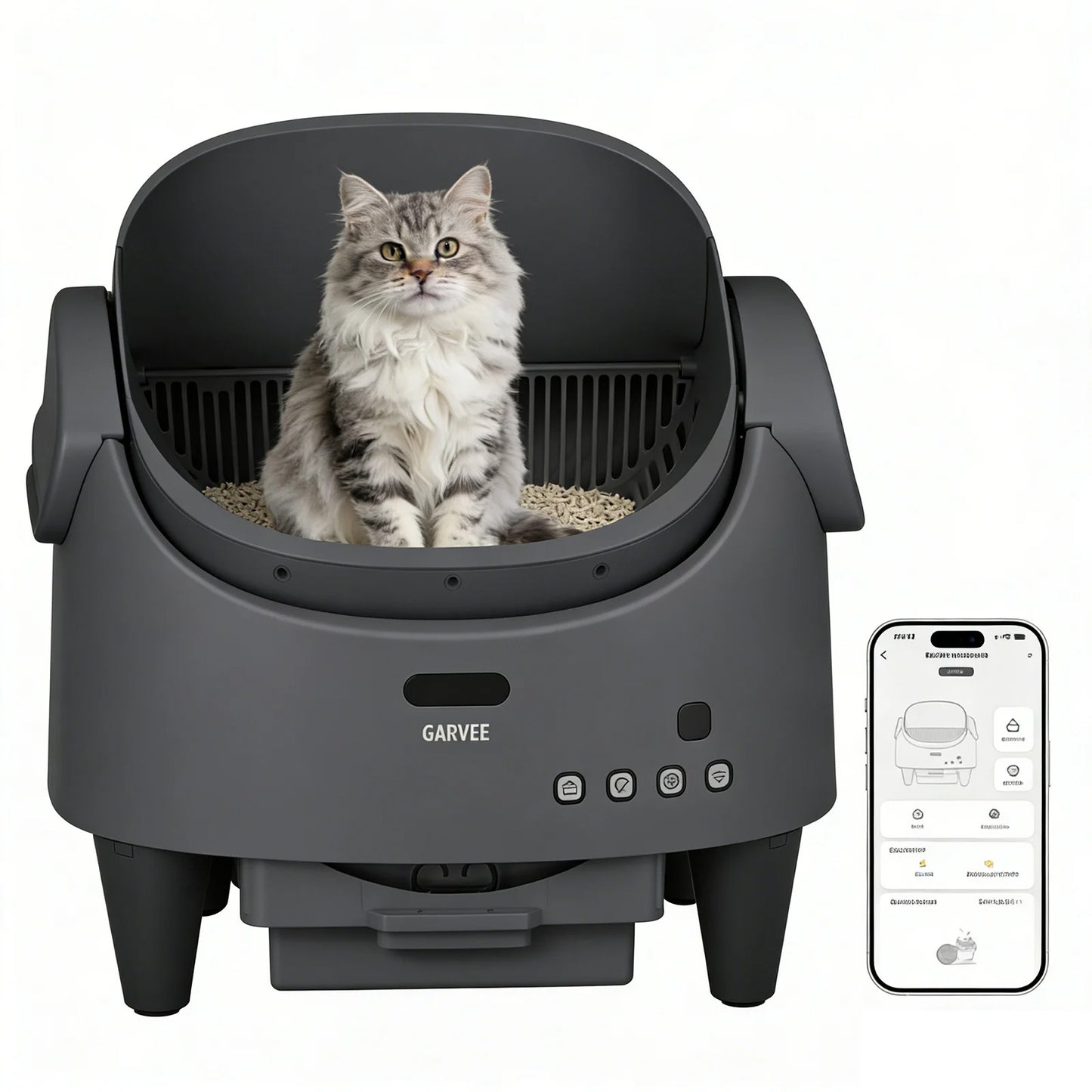 Smart Self-Cleaning Cat Litter Box – App-Controlled Automatic Toilet