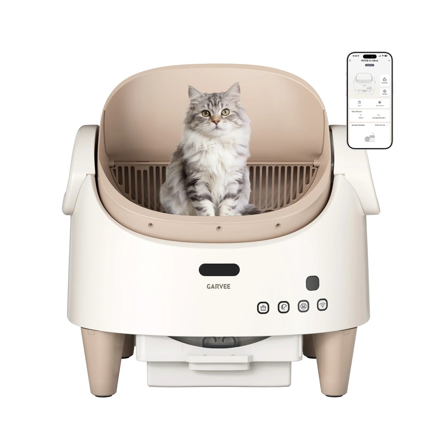 Smart Self-Cleaning Cat Litter Box – App-Controlled Automatic Toilet